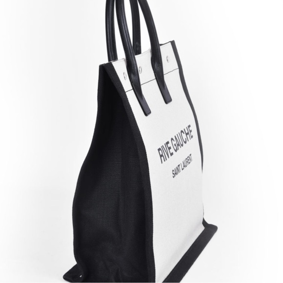 MSRP $1,995 NWT Authentic Saint Laurent Rive Gauche Tote Bag in Greggio Nero! - Picture 5 of 16